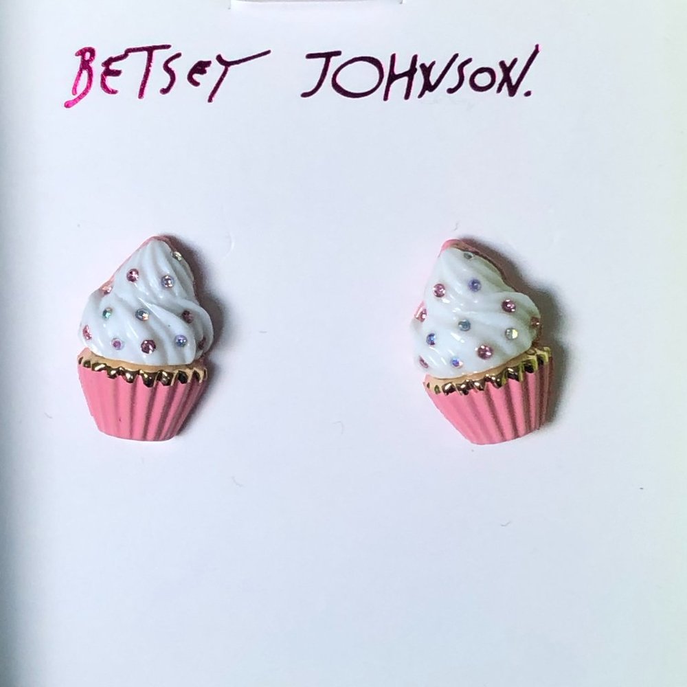 Betsey Johnson Cupcake Stud Earrings